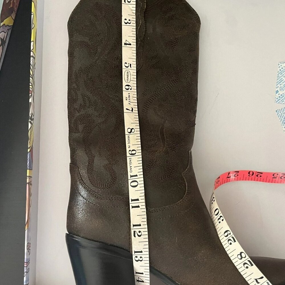 Jeffery Campbell Free People Dagget Chocolate Tan Distressed Boots Sz 6 - Picture 9 of 11